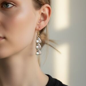 Elegant Gold and Silver Drop Earrings